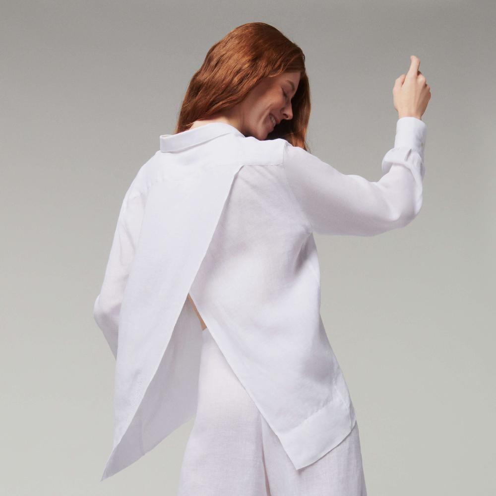 Vilebrequin Chemise En Lin Blanc Femme Unie- Vilebrequin X Angelo Tarlazzi
