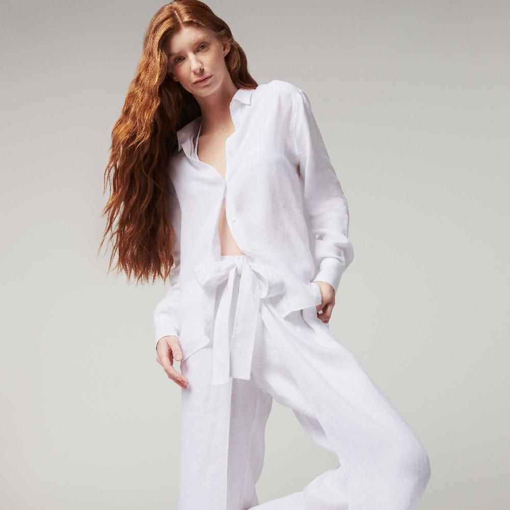 Vilebrequin Chemise En Lin Blanc Femme Unie- Vilebrequin X Angelo Tarlazzi