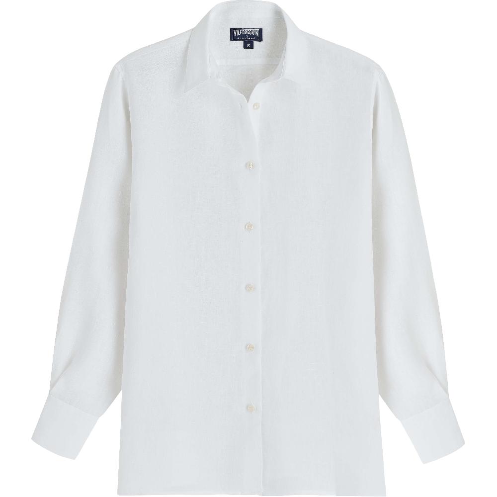 Vilebrequin Chemise En Lin Blanc Femme Unie- Vilebrequin X Angelo Tarlazzi