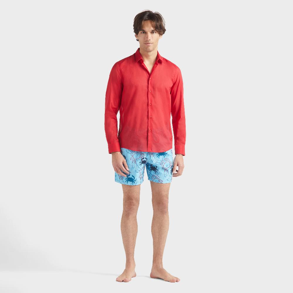 vilebrequin Chemise légère en voile de coton unisexe unie