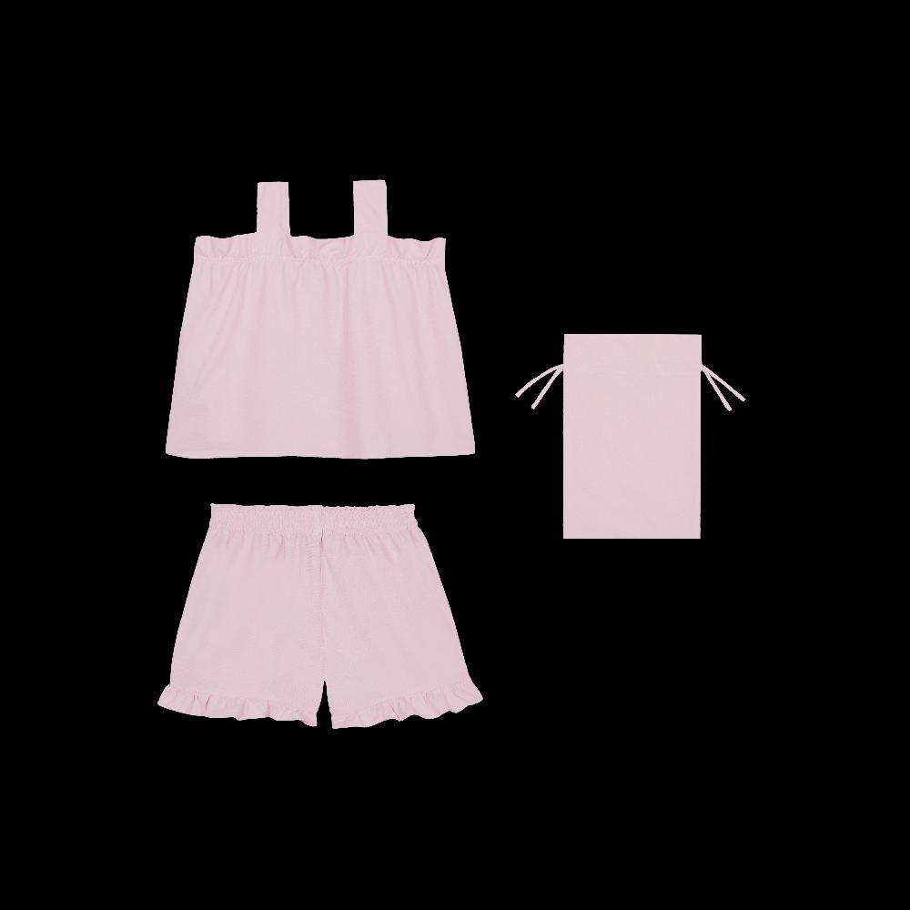 Vilebrequin Ensemble Rose Pour Fille En Coton Tortue Brodée