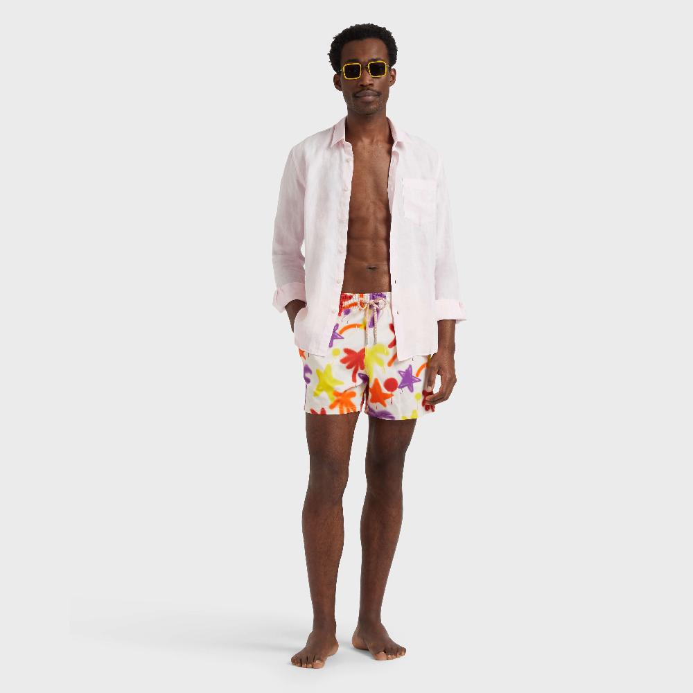 Vilebrequin Maillot De Bain Court Stretch Homme Spray Paint - VBQ X Palm Angels
