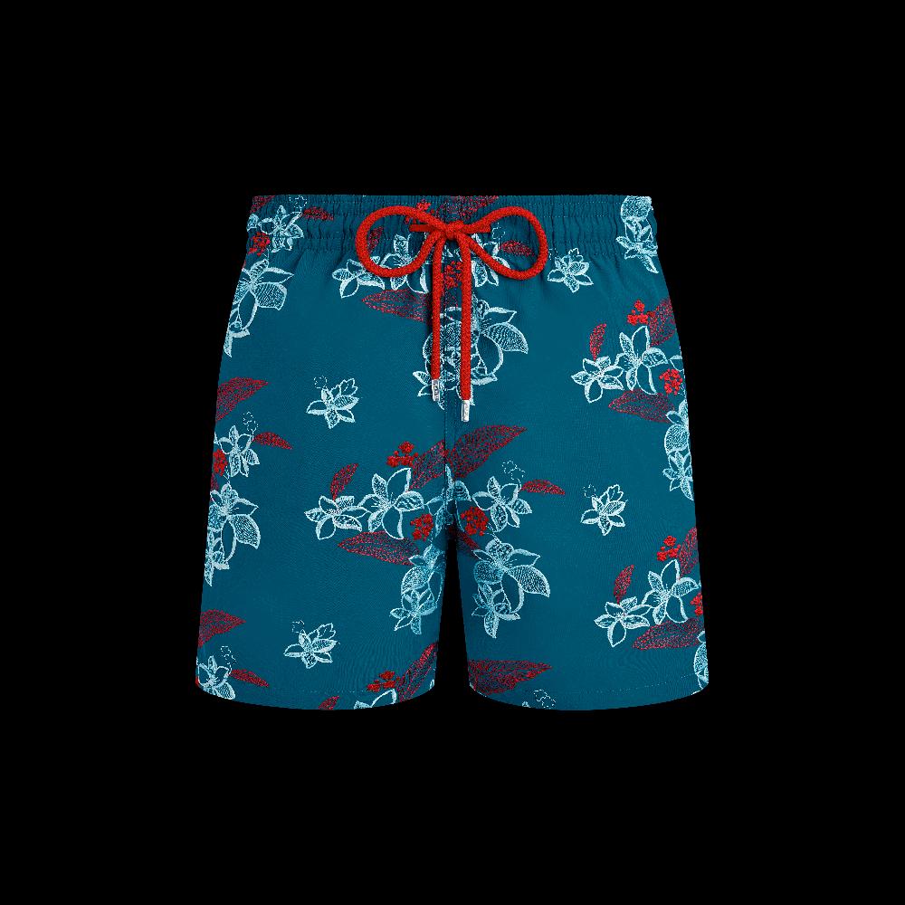 Vilebrequin Maillot De Bain Homme Brodé Flowers Power - Edition Limitée