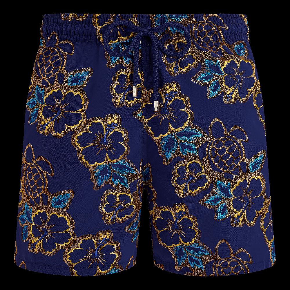 Vilebrequin Maillot De Bain Homme Brodé Hibiscus - Edition Limitée