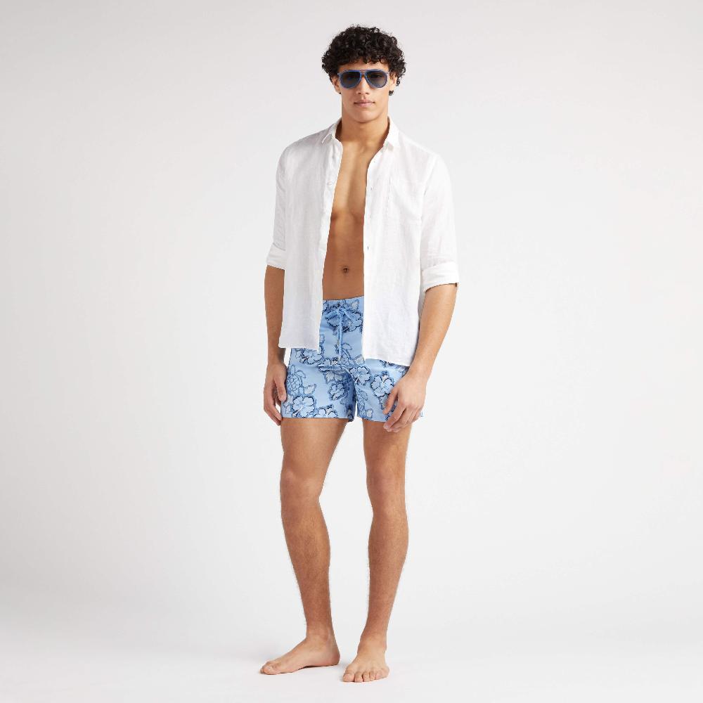 Vilebrequin Maillot De Bain Homme Brodé Hibiscus - Edition Limitée