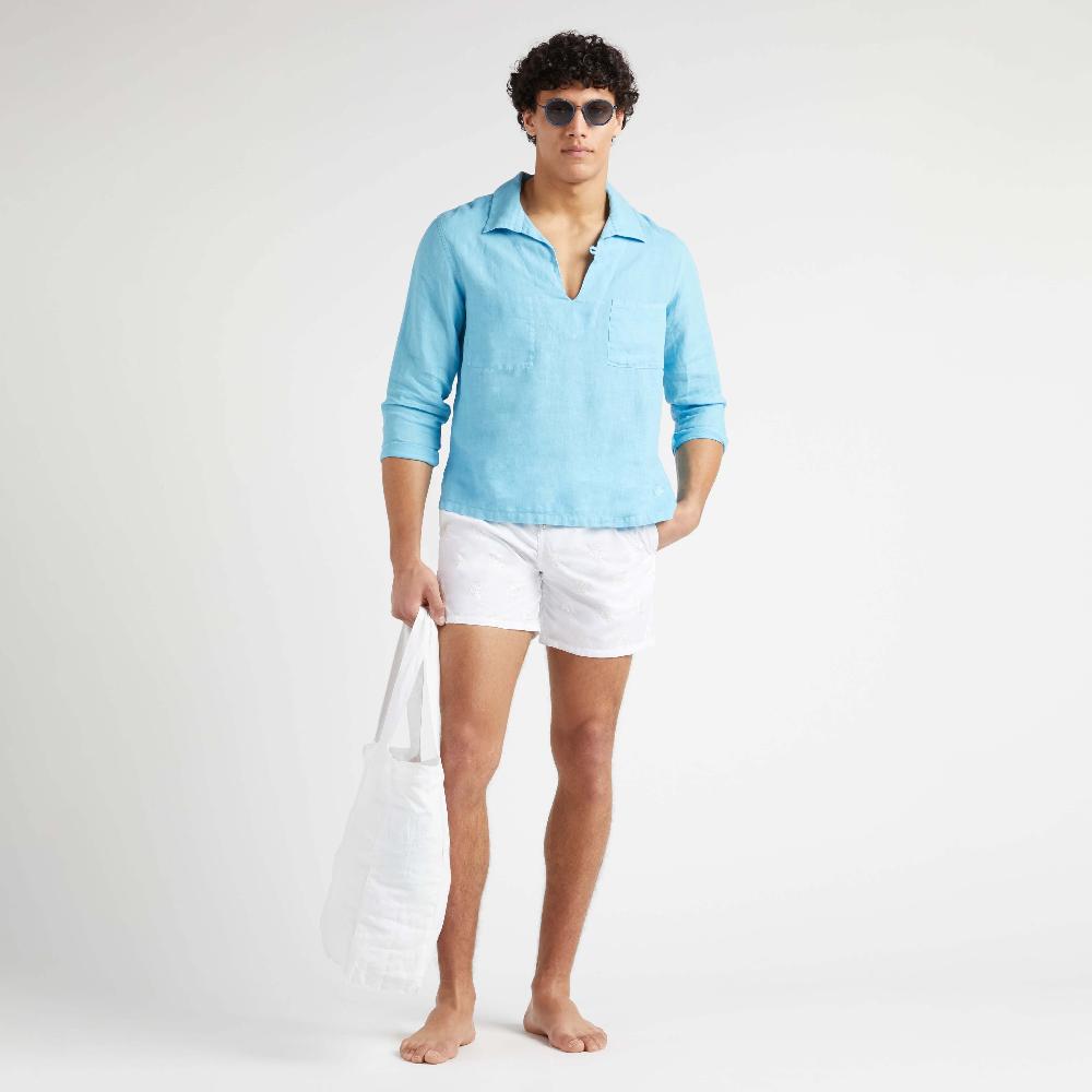 Vilebrequin Maillot De Bain Homme Brodé Micro Ronde Des Tortues Diagonale - Edition Limitée