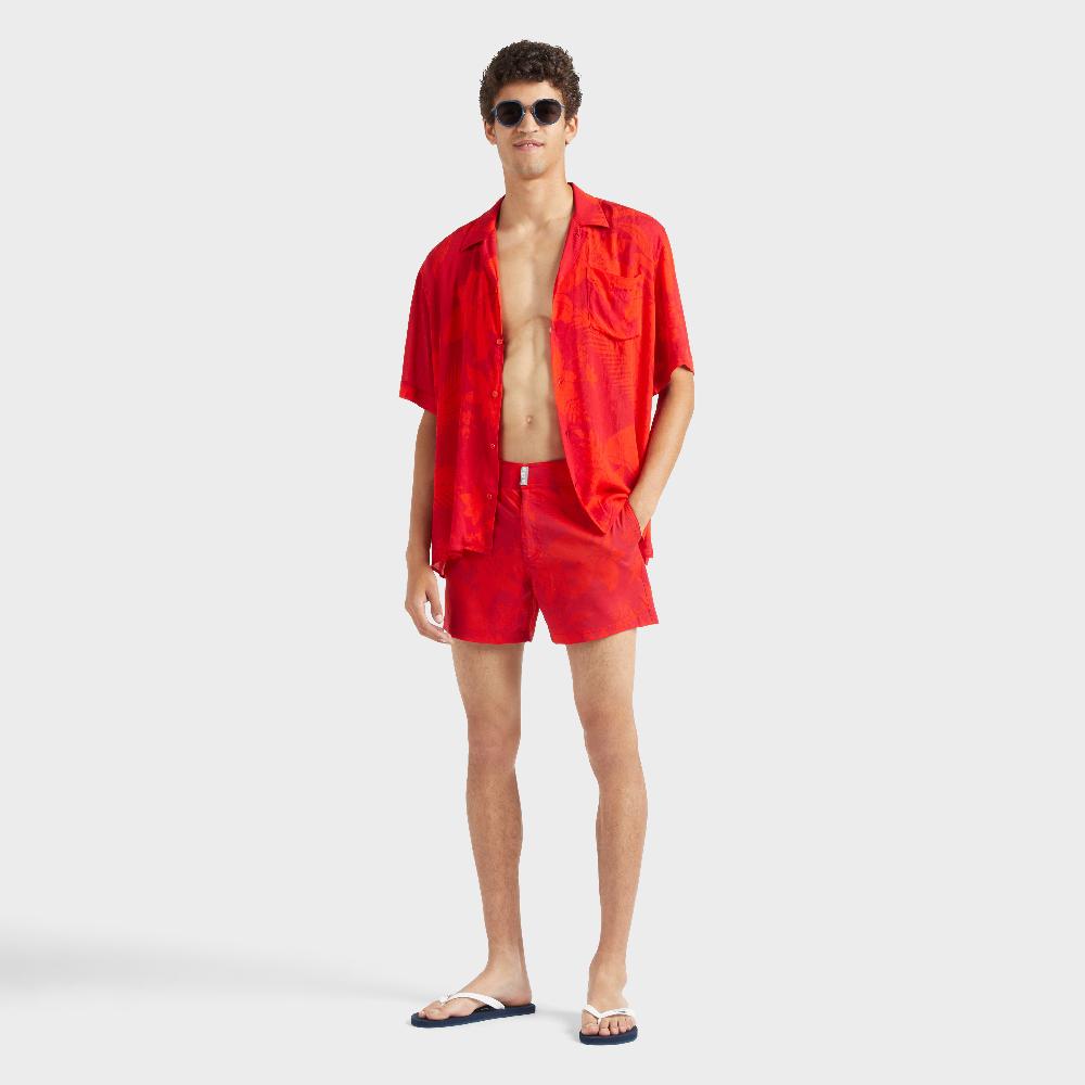 Vilebrequin Maillot De Bain Homme Court Stretch Ceinture Plate Flower Power