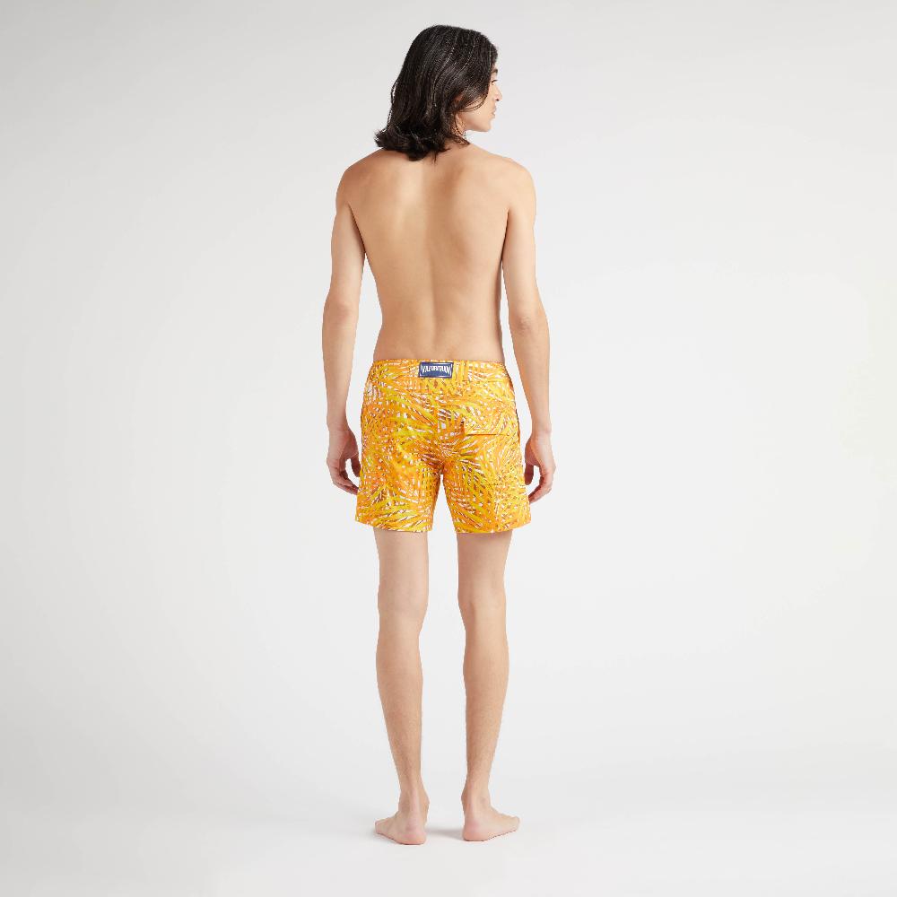 Vilebrequin Maillot De Bain Homme Court Stretch Ceinture Plate Palm Leaves