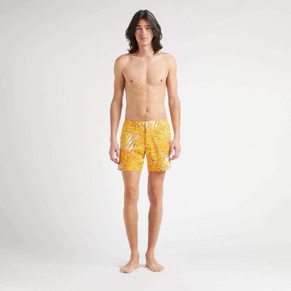 vilebrequin Maillot de bain homme court stretch ceinture plate Palm Leaves