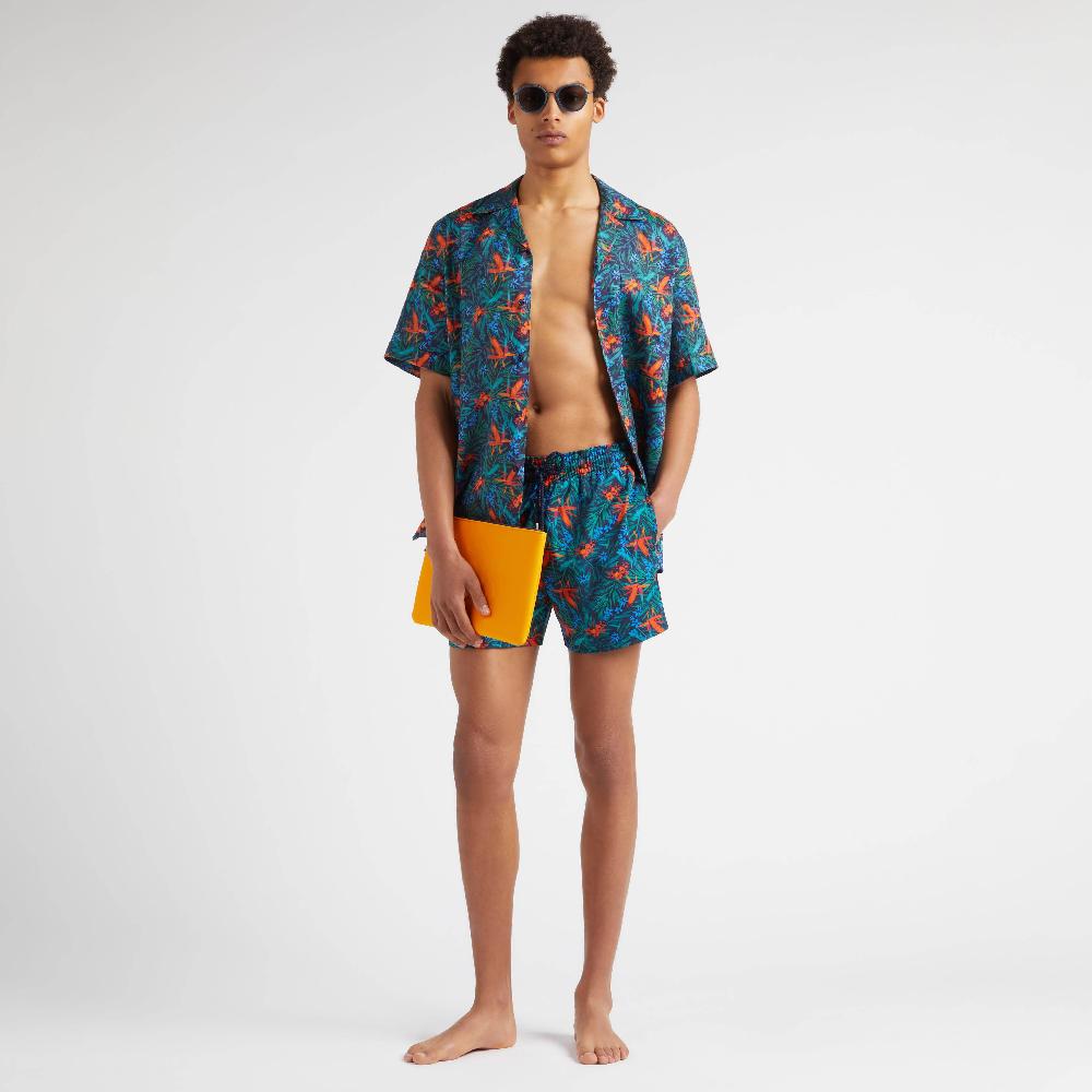 Vilebrequin Maillot De Bain Homme Court Stretch Tropical Flowers