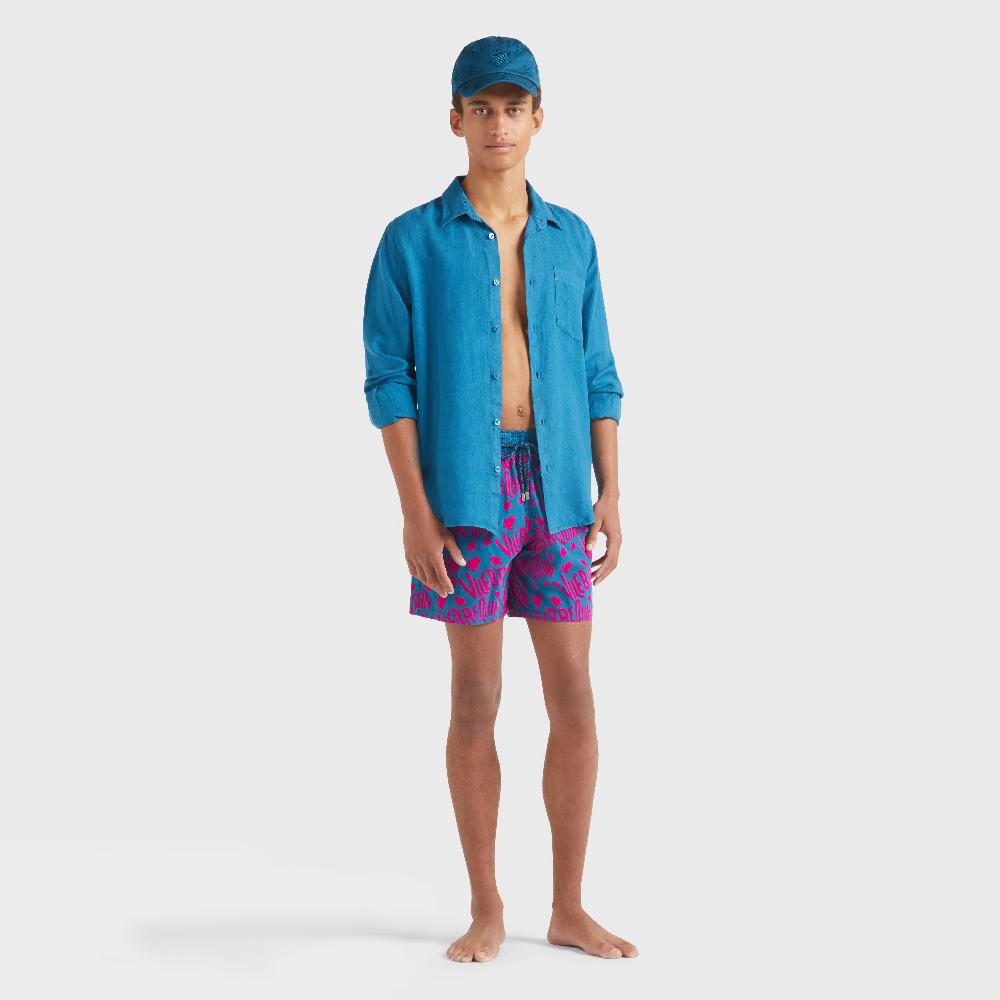 Vilebrequin Maillot De Bain Homme Floqué Ronde Des Tortues Logo