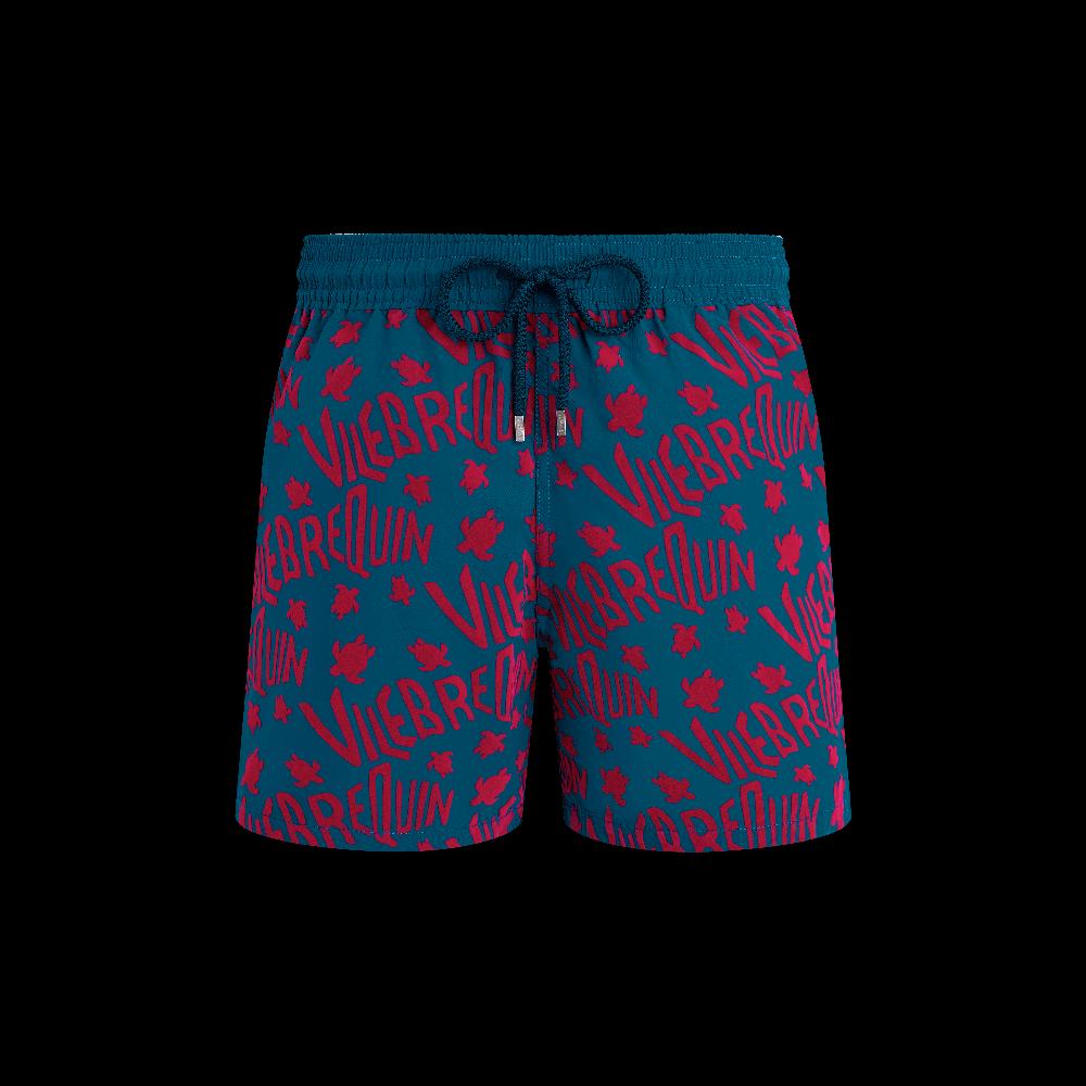 Vilebrequin Maillot De Bain Homme Floqué Ronde Des Tortues Logo