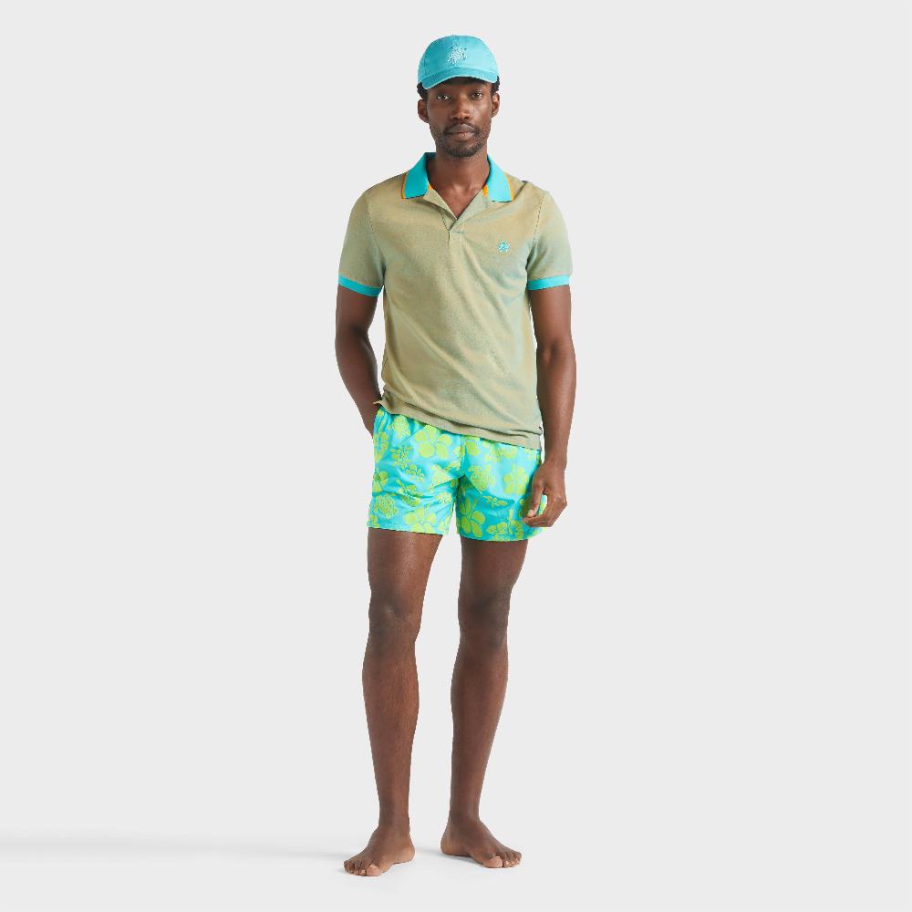 Vilebrequin Maillot De Bain Ultra-léger Et Pliable Homme Imprimé Tropical Turtle Floqué
