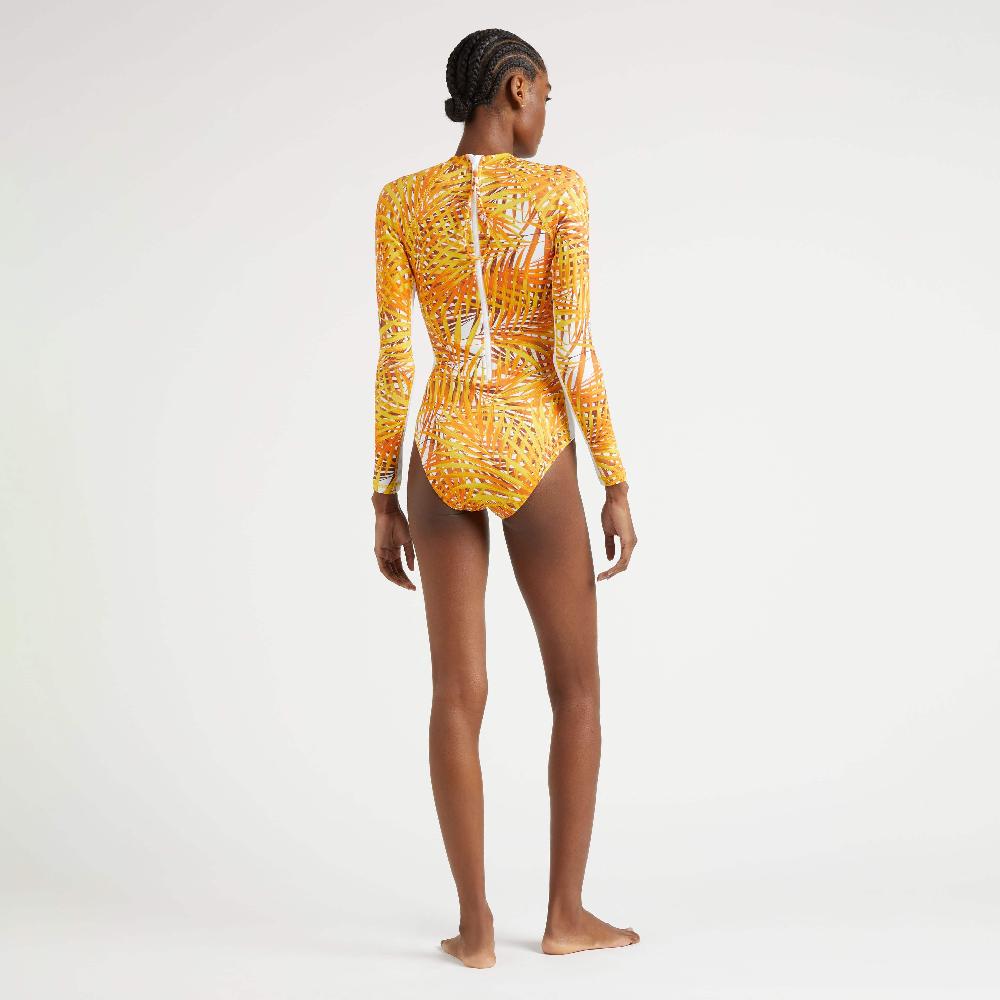 Vilebrequin Maillot De Bain Une-pièce Anti-UV Femme Palm Leaves