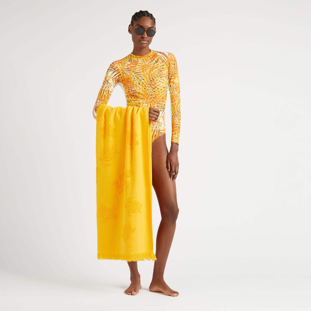 Vilebrequin Maillot De Bain Une-pièce Anti-UV Femme Palm Leaves