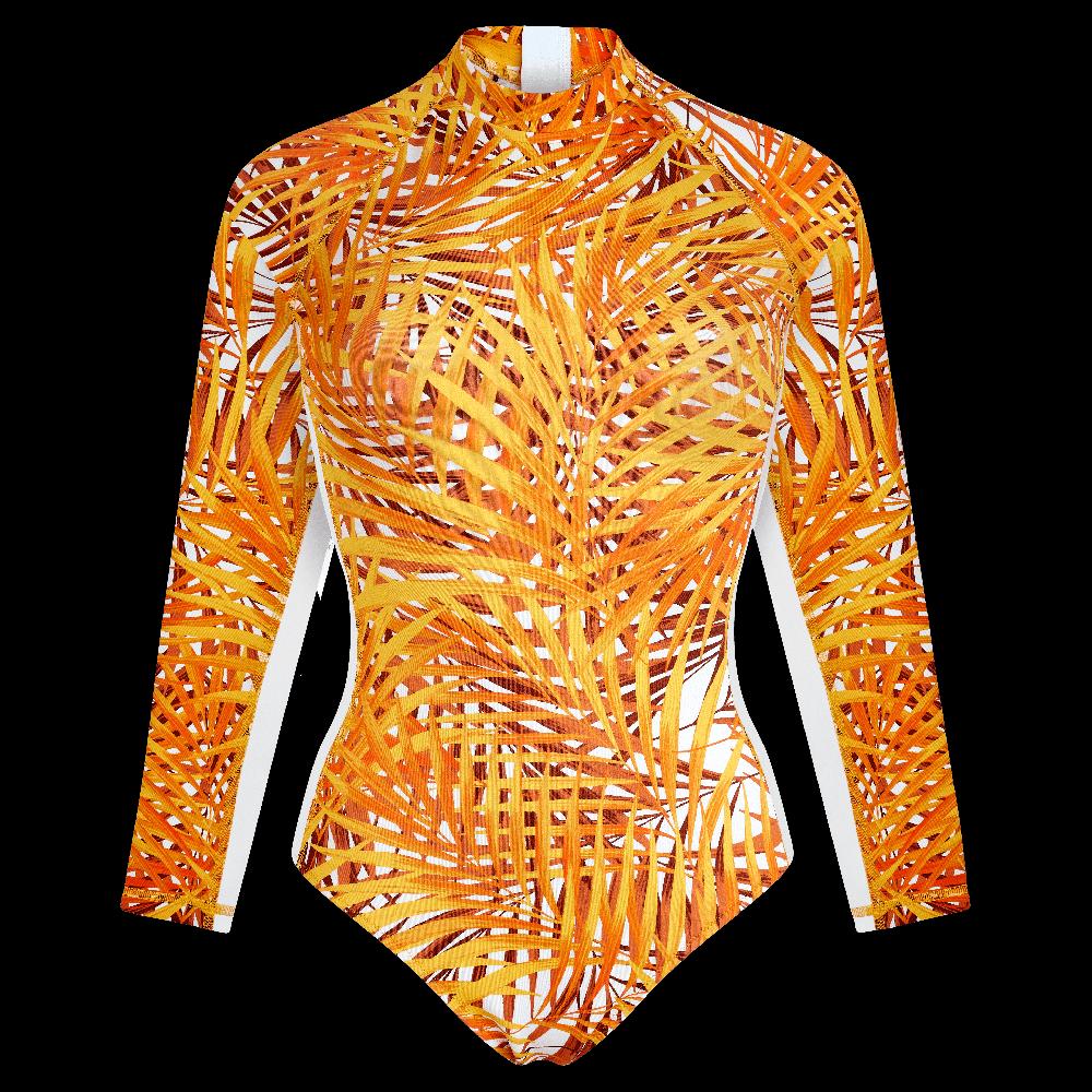 Vilebrequin Maillot De Bain Une-pièce Anti-UV Femme Palm Leaves