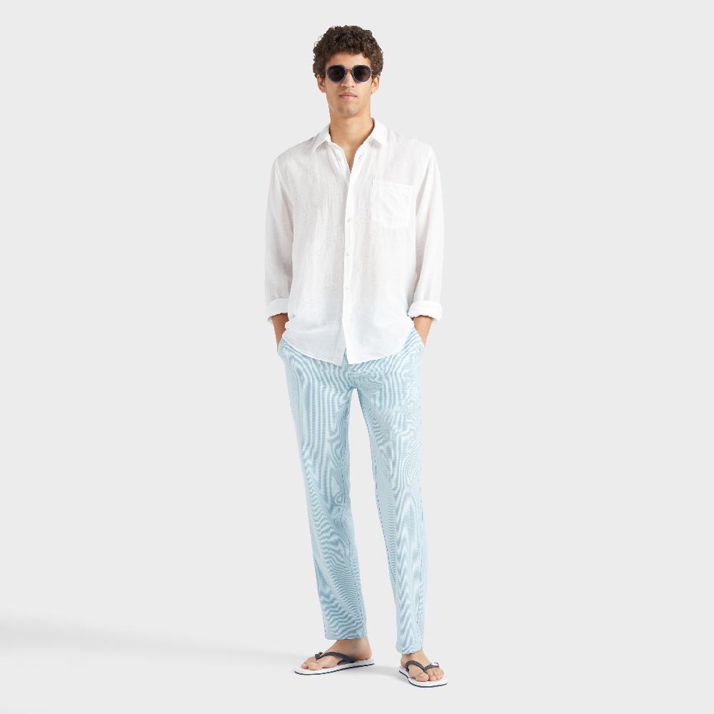 Vilebrequin Pantalon Coupe Regular En Laine Homme Micro Rayures Tailoring