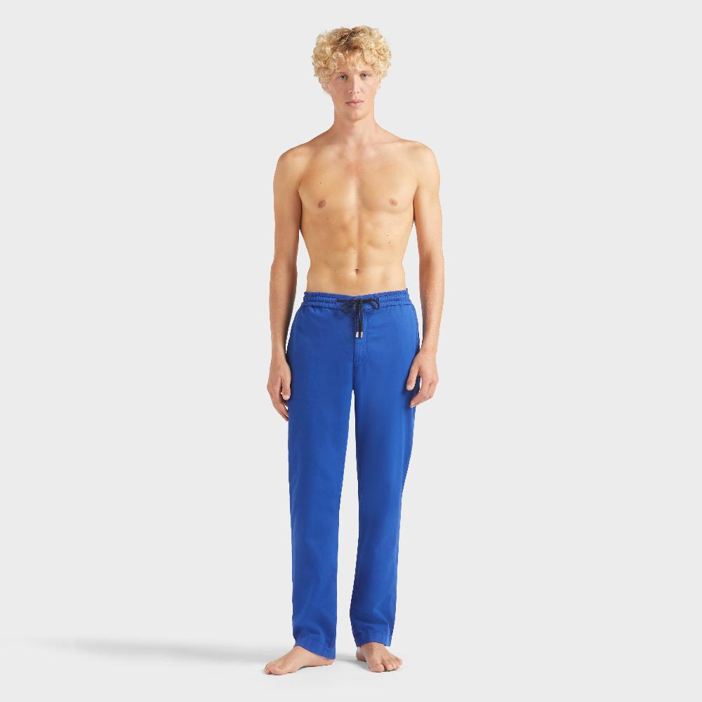 vilebrequin Pantalon en coton taille élastique homme uni