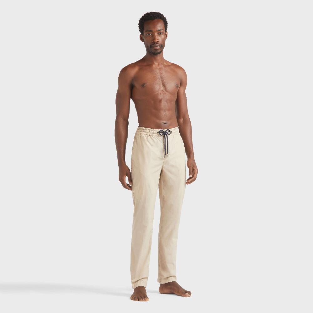 vilebrequin Pantalon en coton taille élastique homme uni