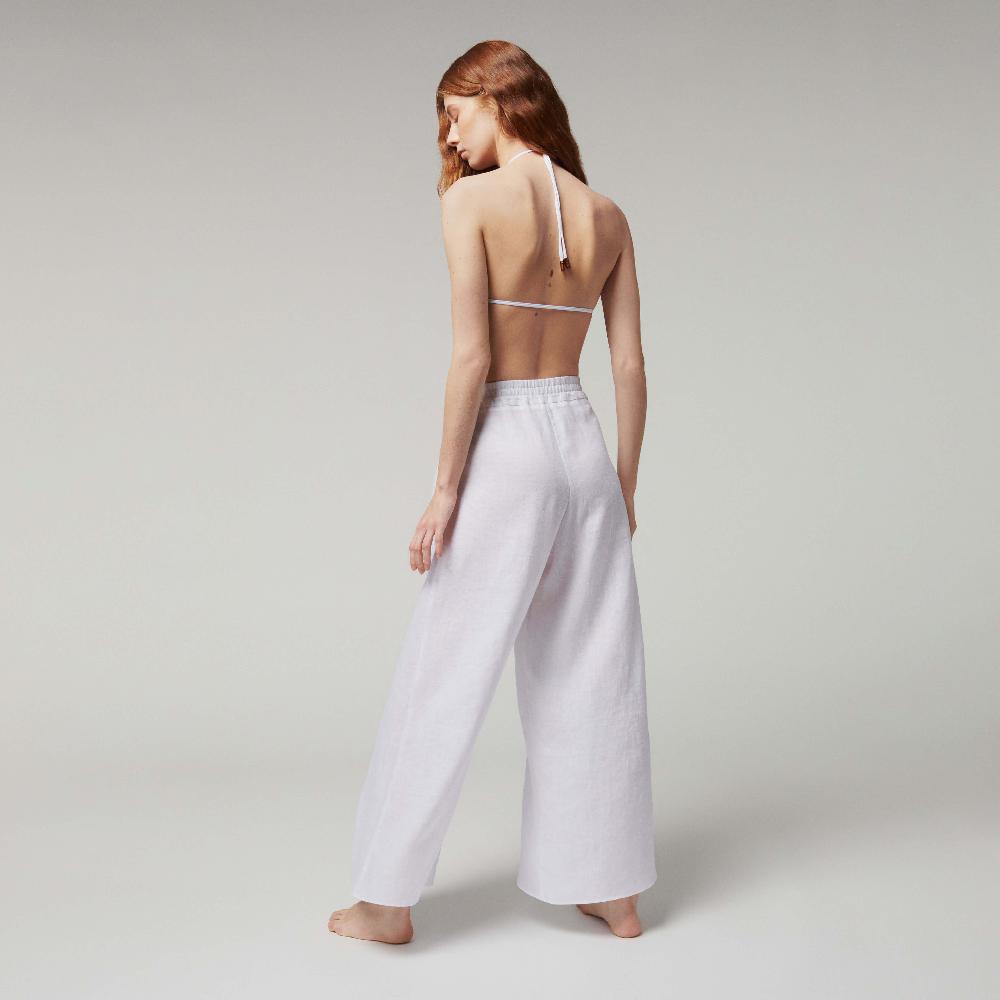 Vilebrequin Pantalon En Lin Blanc Femme- Vilebrequin X Angelo Tarlazzi