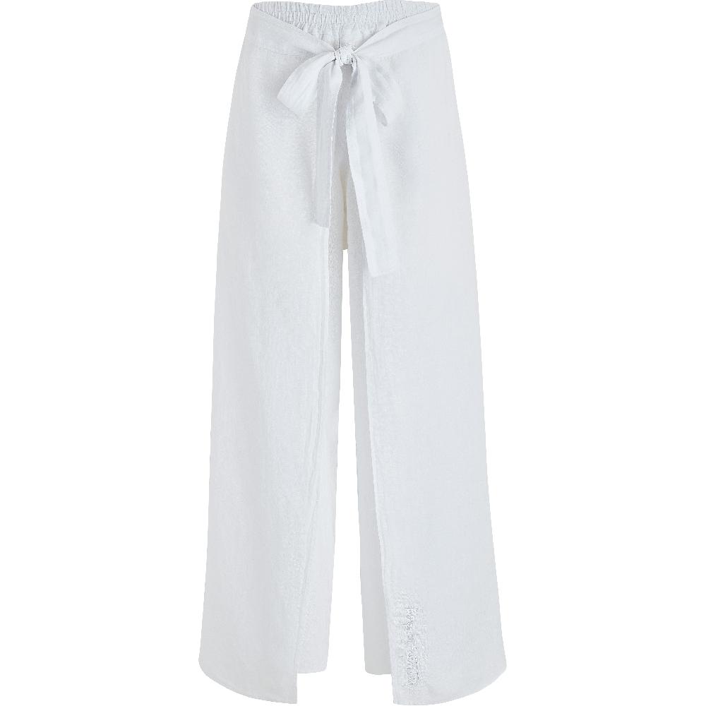 Vilebrequin Pantalon En Lin Blanc Femme- Vilebrequin X Angelo Tarlazzi