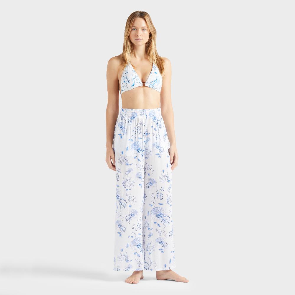 vilebrequin Pantalon large en viscose femme Medusa and Shells vilebrequin Pantalon large en viscose femme Medusa and Shells