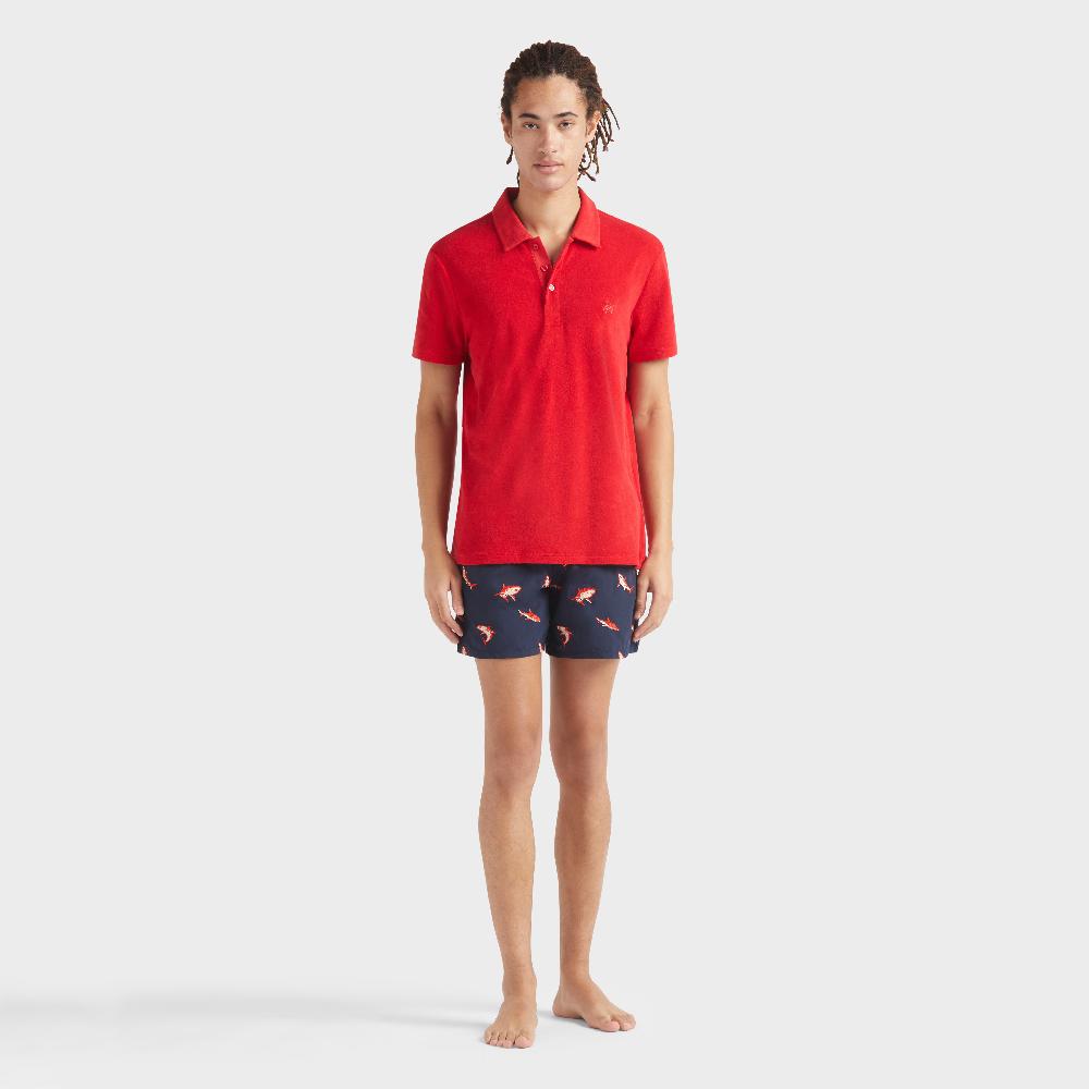 vilebrequin Polo en coton éponge organique homme uni