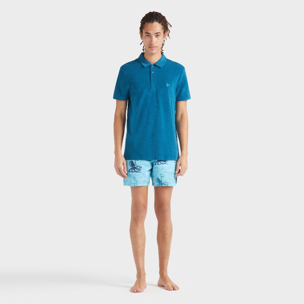 vilebrequin Polo en coton éponge organique homme uni