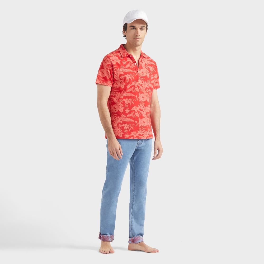 Vilebrequin Polo En Coton Homme Imprimé Lightening Flower
