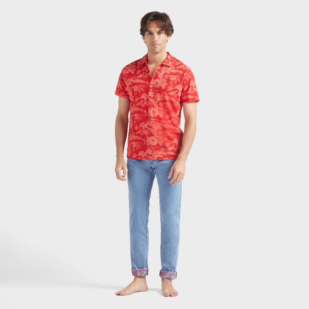 vilebrequin Polo en coton homme imprimé Lightening Flower