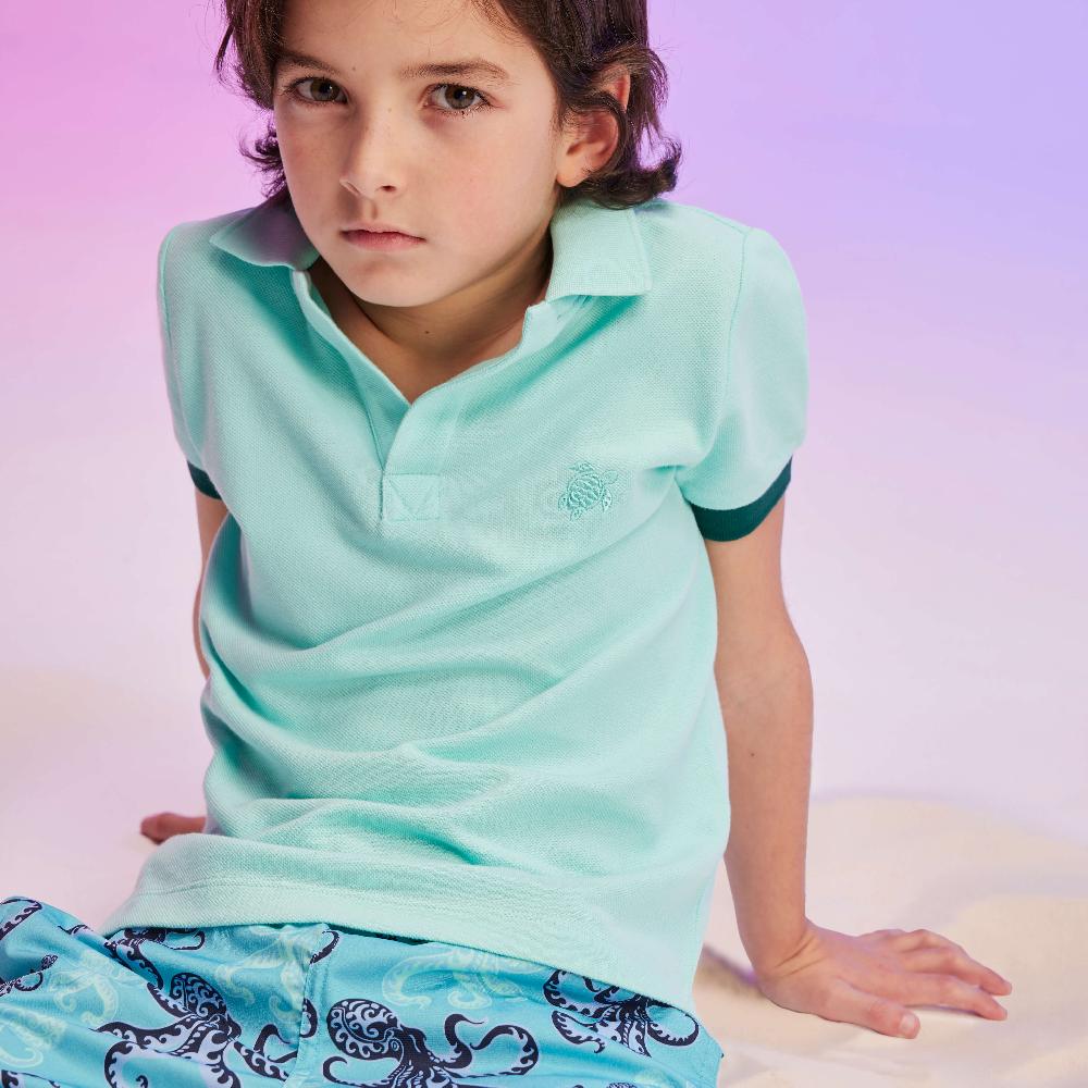 vilebrequin Polo en piqué coton organique garçon uni