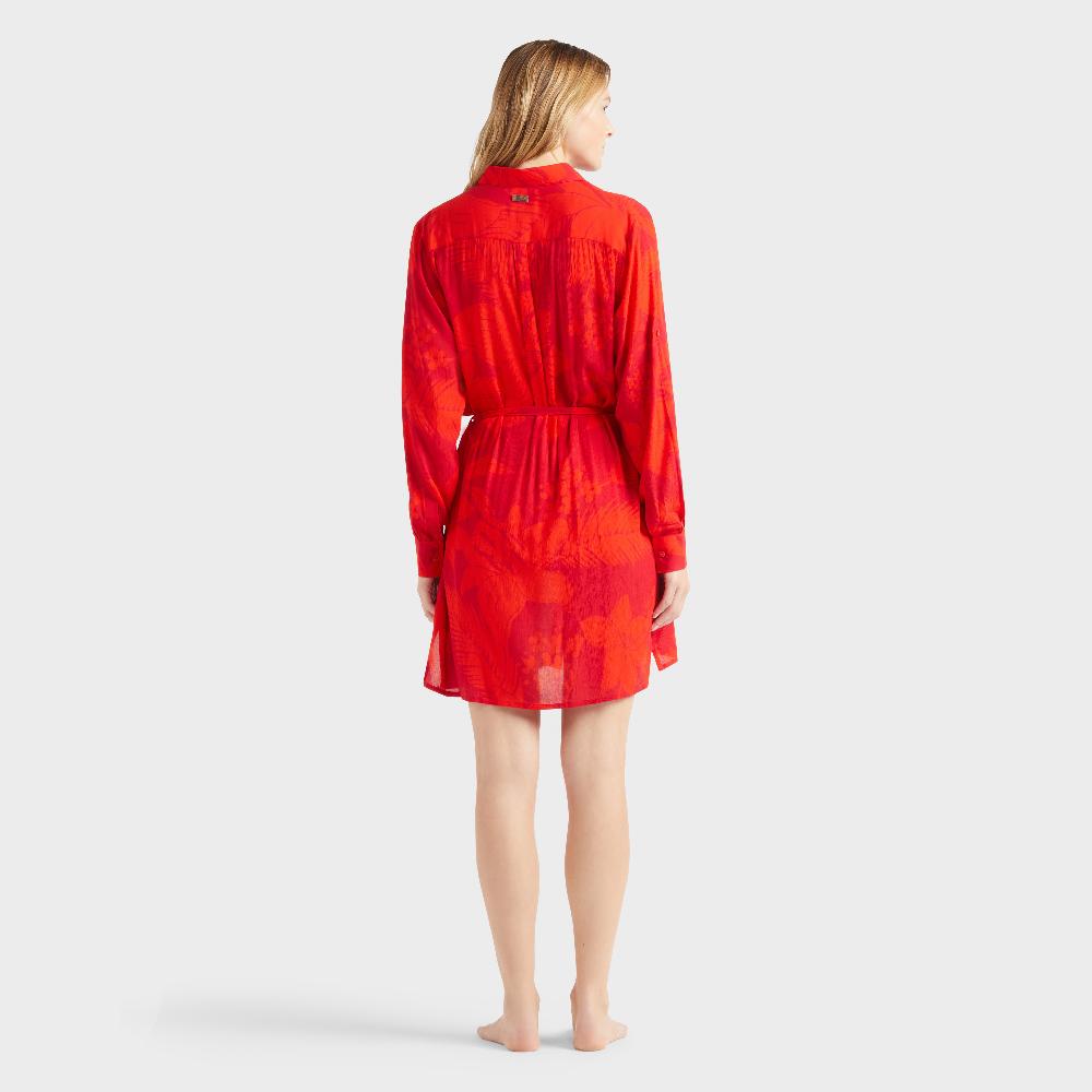 Vilebrequin Robe Chemise En Viscose Femme Flower Power