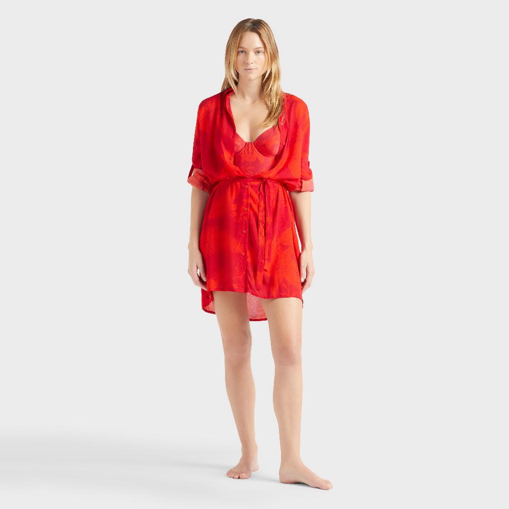 Vilebrequin Robe Chemise En Viscose Femme Flower Power