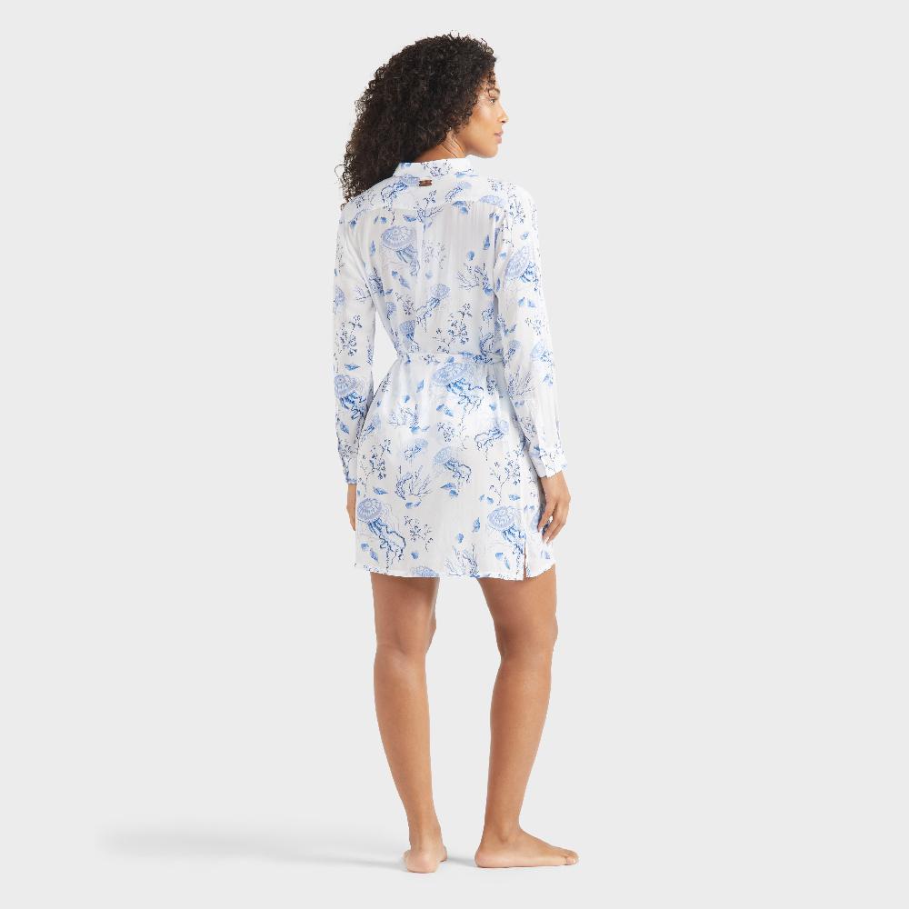 Vilebrequin Robe Chemise En Viscose Femme Medusa And Shells