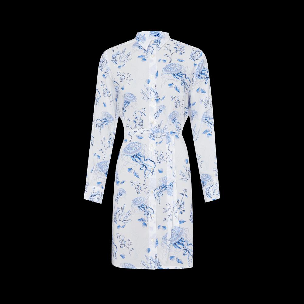 Vilebrequin Robe Chemise En Viscose Femme Medusa And Shells