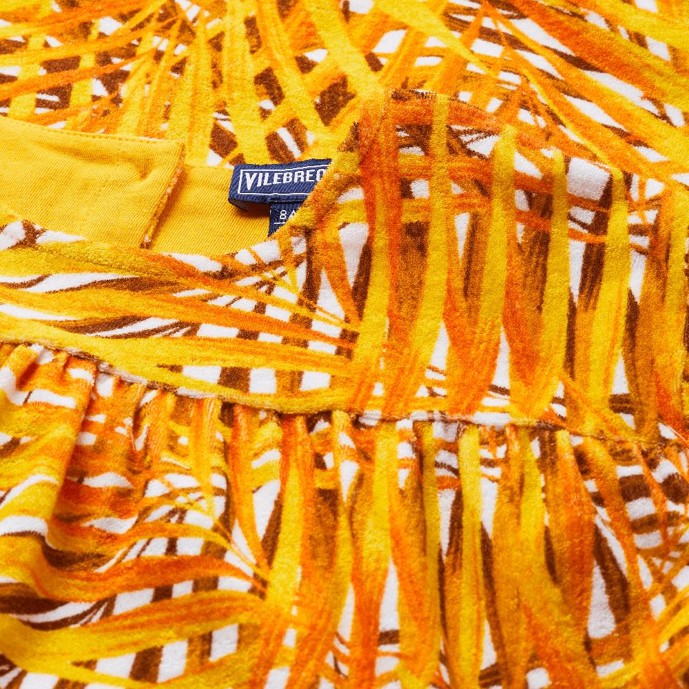 Vilebrequin Robe En Coton Organique Fille Palm Leaves