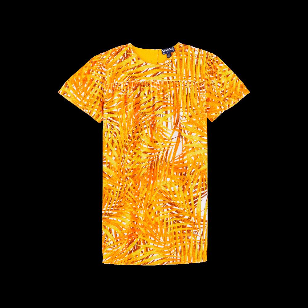 Vilebrequin Robe En Coton Organique Fille Palm Leaves