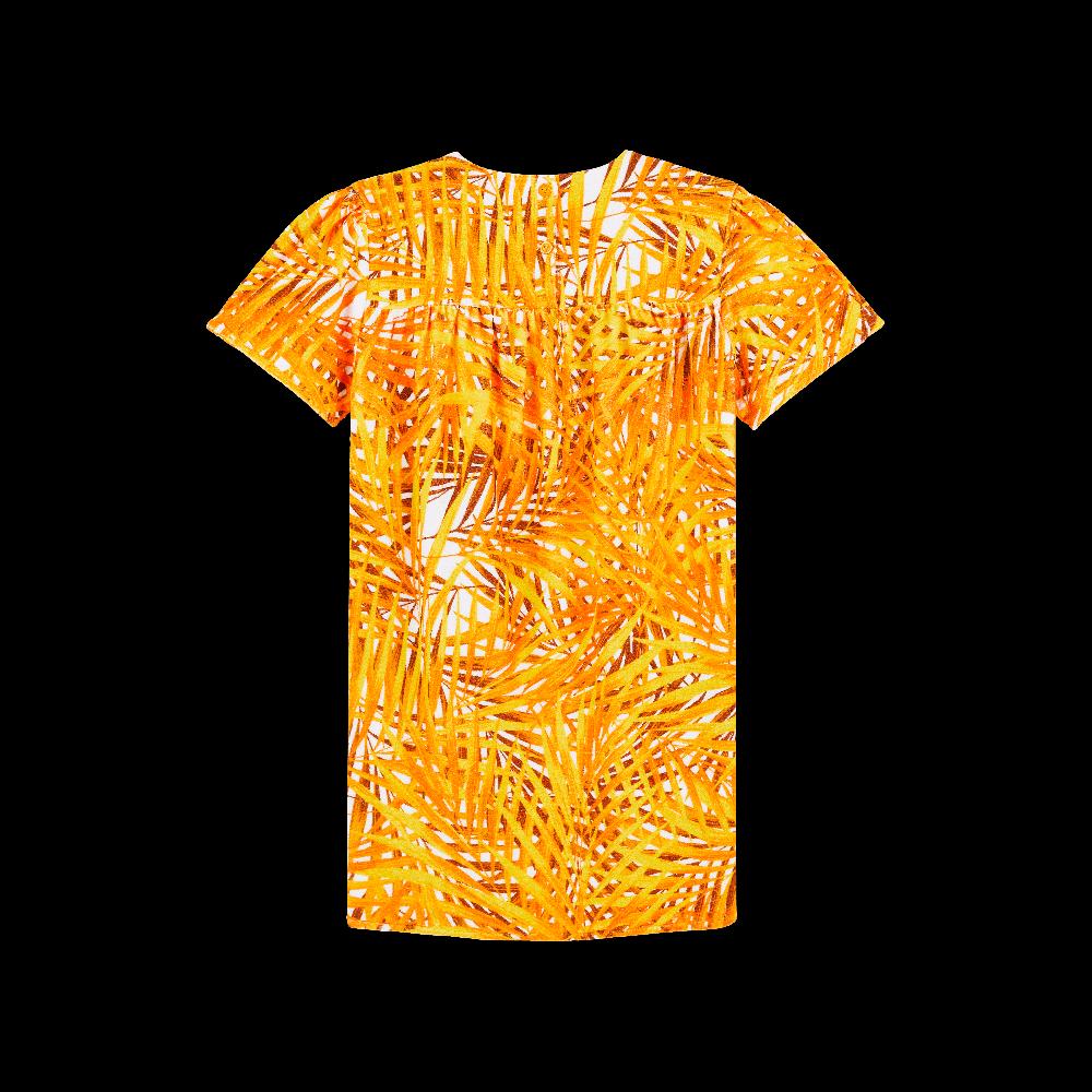 Vilebrequin Robe En Coton Organique Fille Palm Leaves