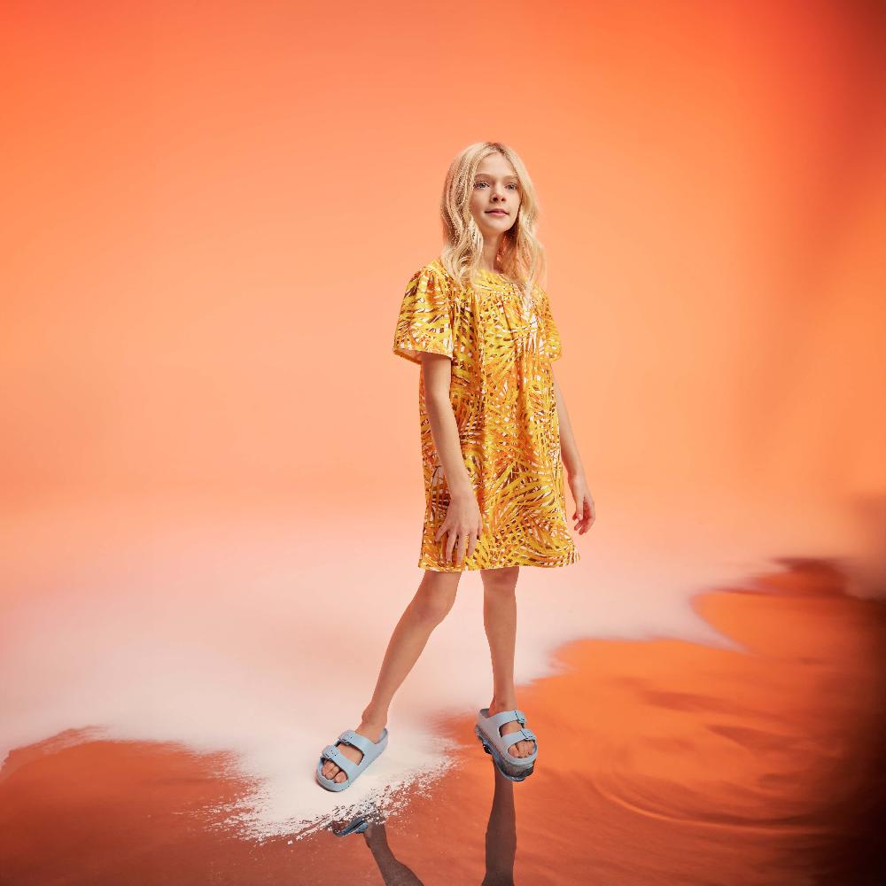 vilebrequin Robe en coton organique fille Palm Leaves