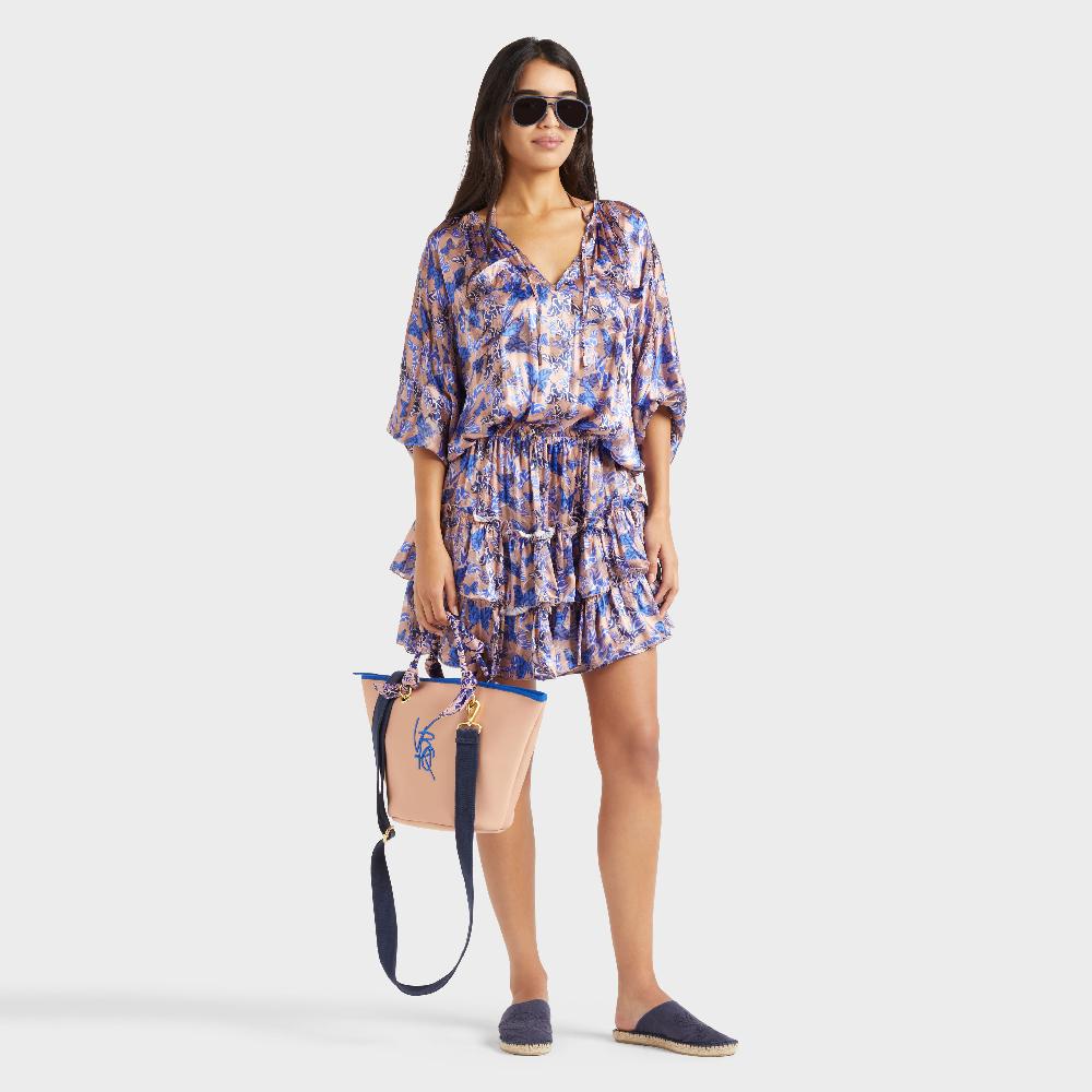 Vilebrequin Robe En Viscose Et Soie Femme Disco Butterfly