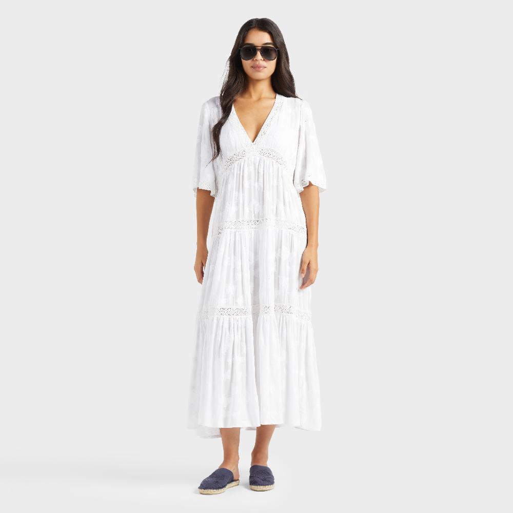 Vilebrequin Robe Longue En Viscose Femme Disco Butterflies
