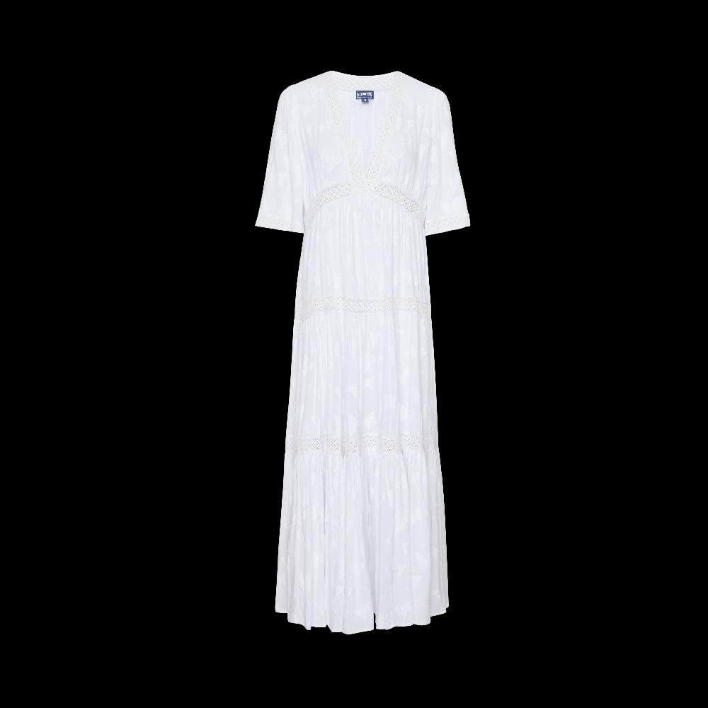 Vilebrequin Robe Longue En Viscose Femme Disco Butterflies