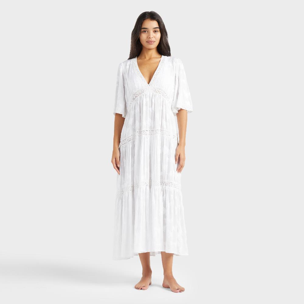 vilebrequin Robe longue en viscose femme Disco Butterflies