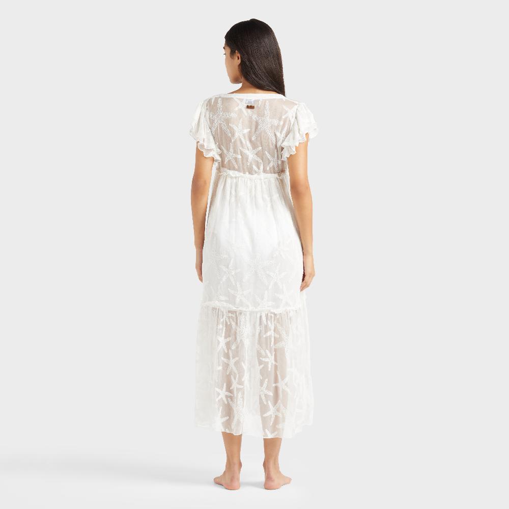 Vilebrequin Robe Longue Transparente En Soie Femme Starfish