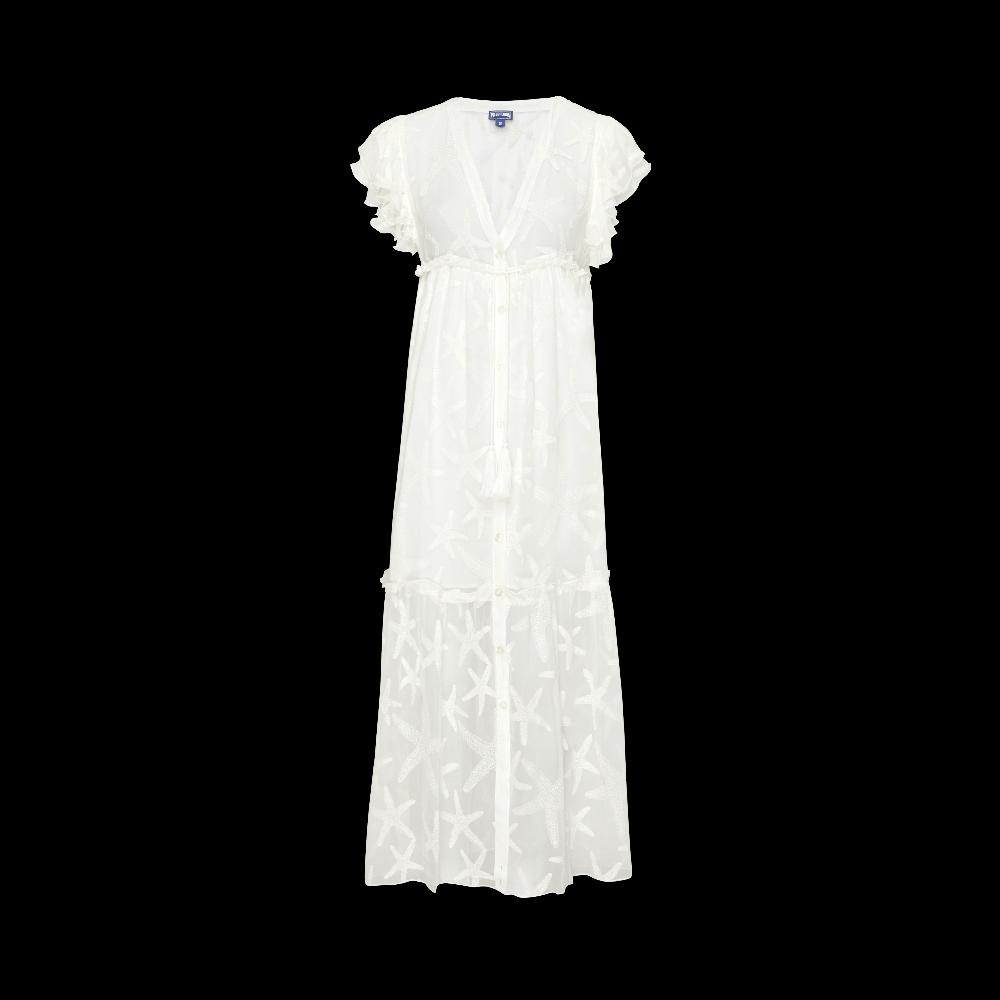 Vilebrequin Robe Longue Transparente En Soie Femme Starfish