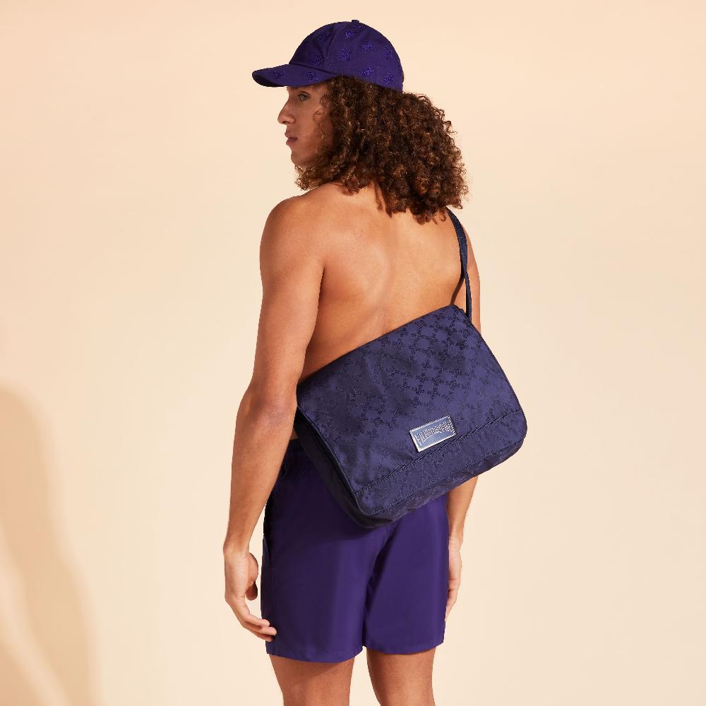 vilebrequin Sac messenger unisexe Turtle Monogram Jacquard