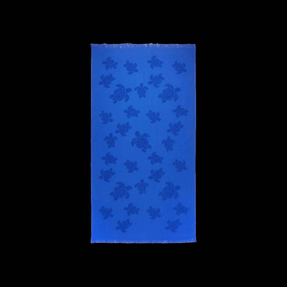 vilebrequin Serviette de plage fouta unie en coton organique jacquard tortues