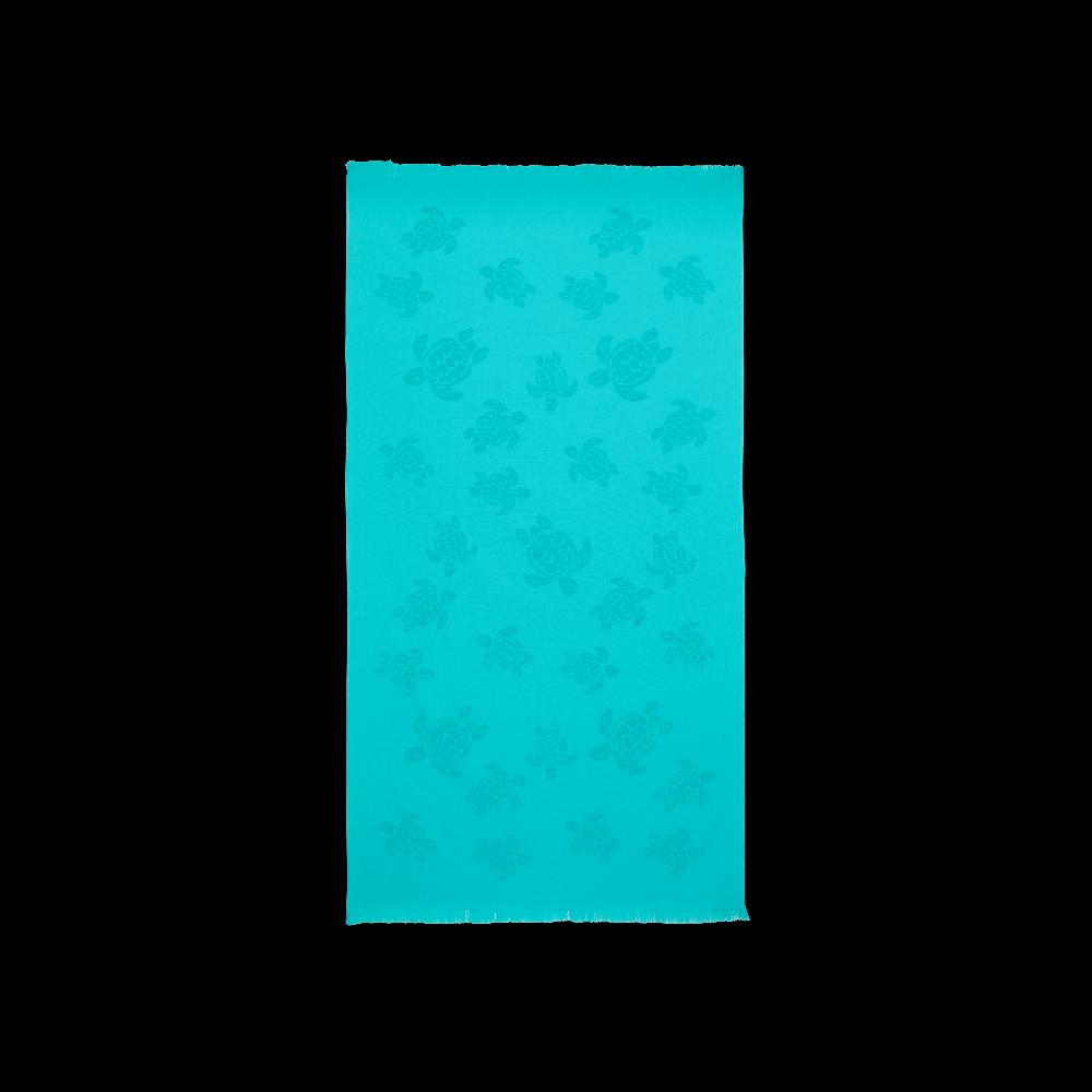 vilebrequin Serviette de plage fouta unie en coton organique jacquard tortues