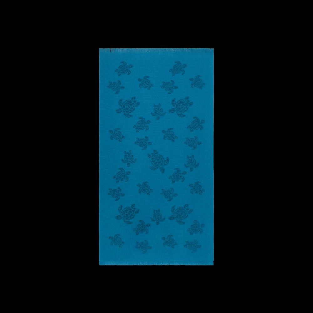 vilebrequin Serviette de plage fouta unie en coton organique jacquard tortues