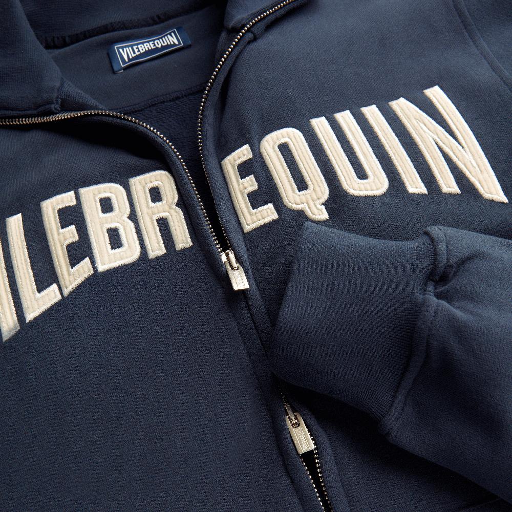 vilebrequin Sweat à fermeture zippée en coton homme logo surpiqué
